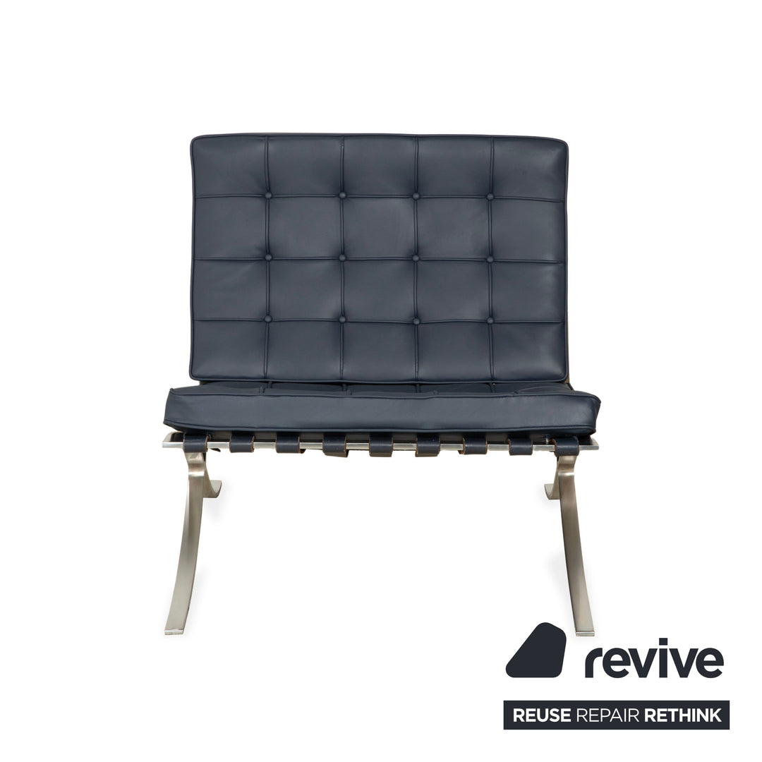 Knoll International Barcelona Chair Blue Petrol Bauhaus by Ludwig Mies van der Rohe