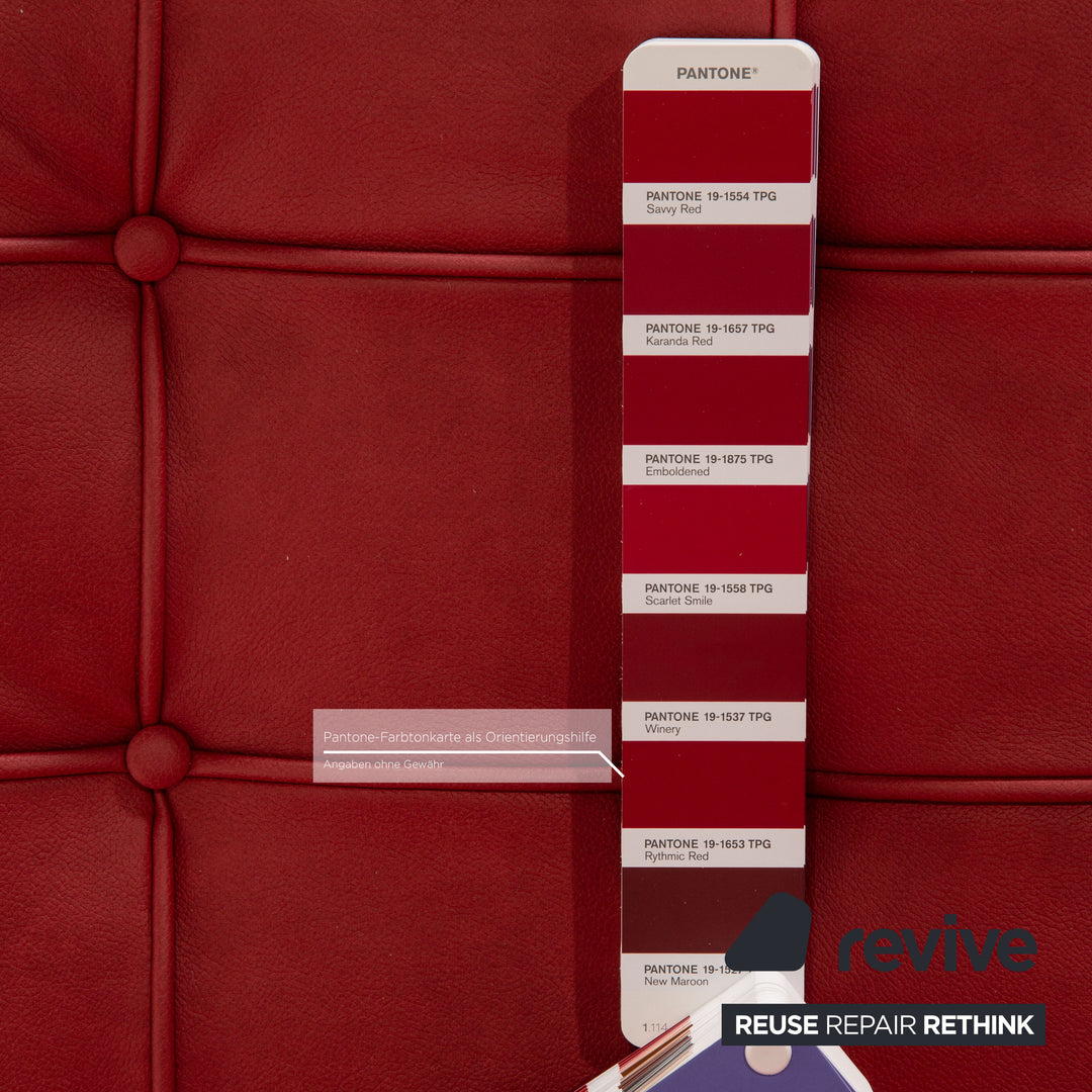 Knoll International Barcelona Chair Stoff Textilleder Sessel Rot Chair Vintage Veganes Leder Neubezug