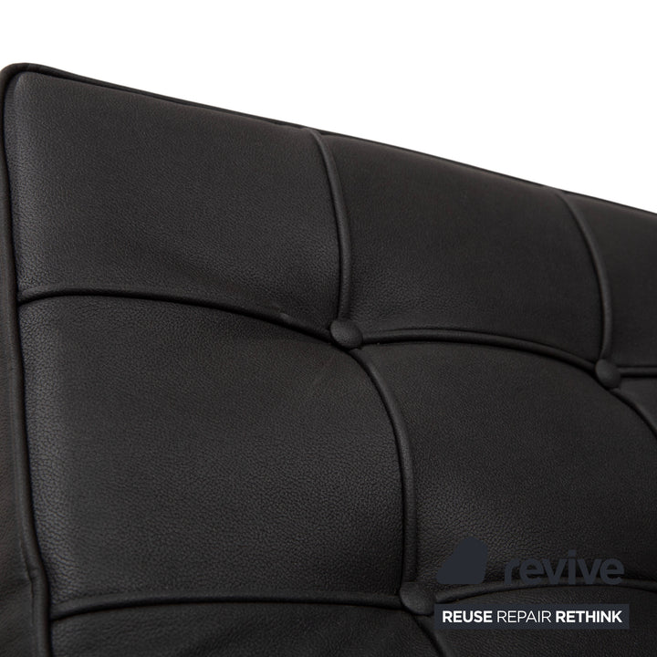 Knoll International Barcelona Chair veganes Leder Schwarz Bauhaus Neubezug GAVIN 117