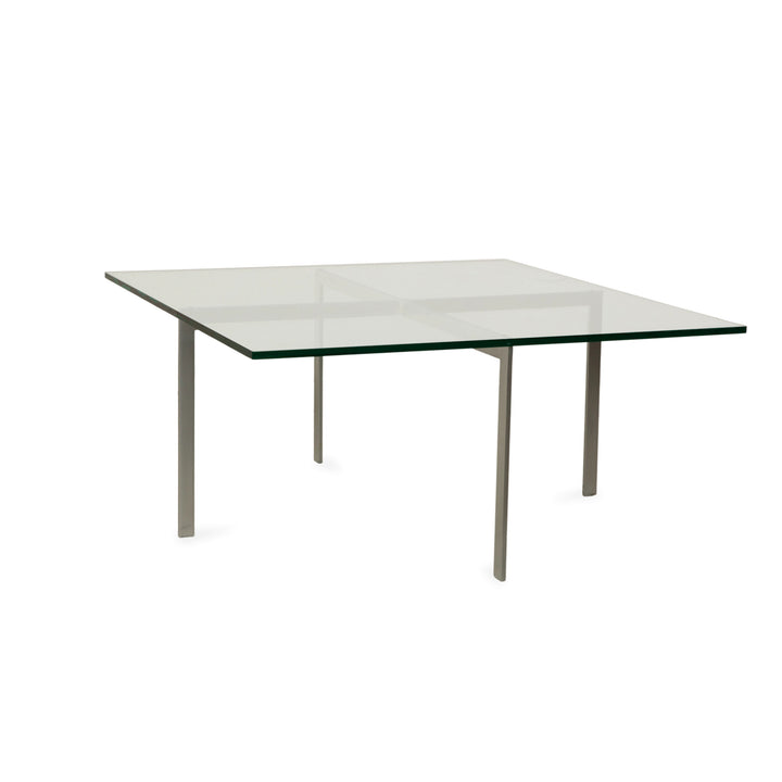 Knoll International Barcelona Glas Couchtisch Chrom