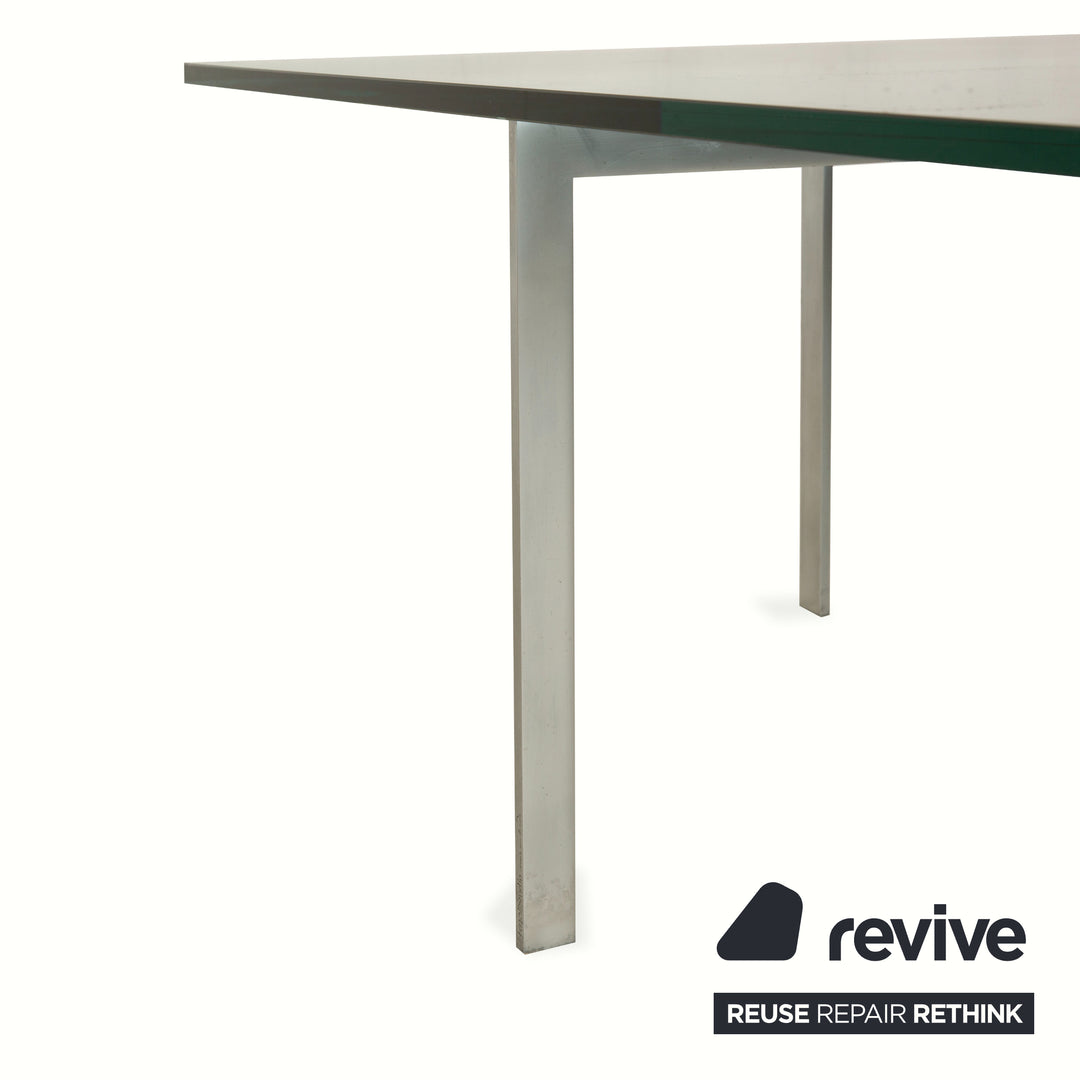 Knoll International Barcelona Glas Couchtisch Chrom