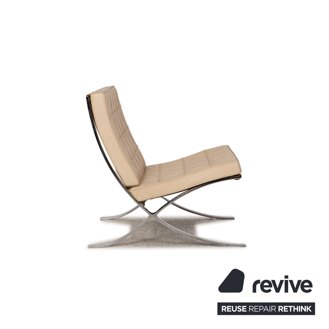 Knoll International Barcelona Leder Sessel Garnitur Creme