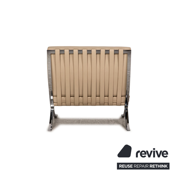 Knoll International Barcelona leather armchair set cream