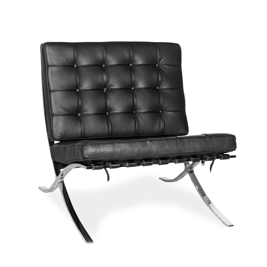 Knoll International Barcelona Leather Armchair Black Bauhaus