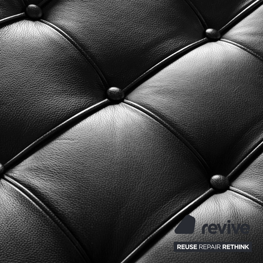 Knoll International Barcelona Leather Armchair Black Bauhaus