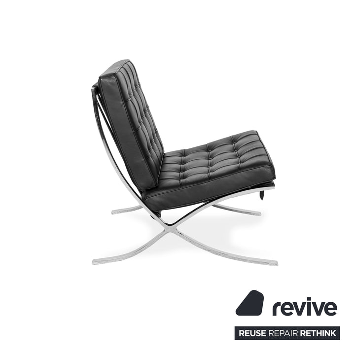 Knoll International Barcelona Leather Armchair Black Bauhaus