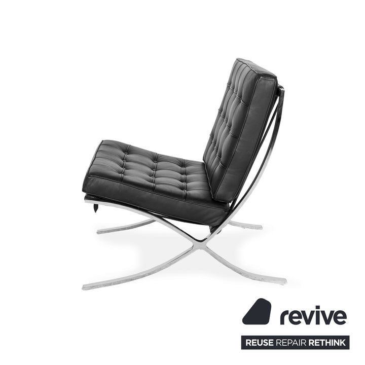 Knoll International Barcelona Leather Armchair Black Bauhaus