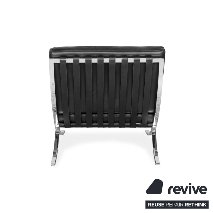 Knoll International Barcelona Leather Armchair Black Bauhaus