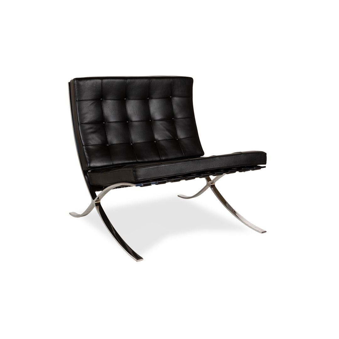 Knoll International Barcelona Chair Leather Armchair Black Bauhaus by Ludwig Mies van der Rohe