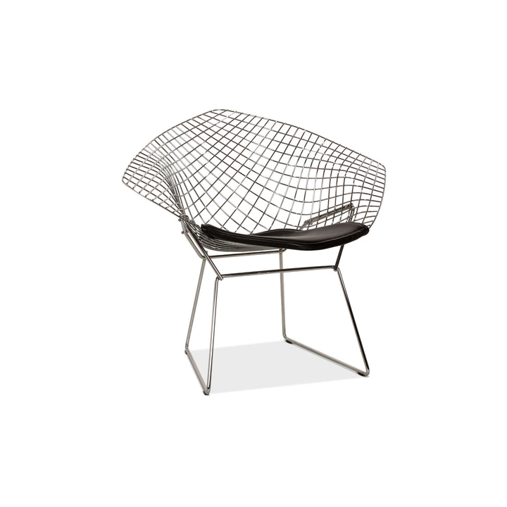 Knoll International Bertoia Chair Leder Sessel Schwarz Metall