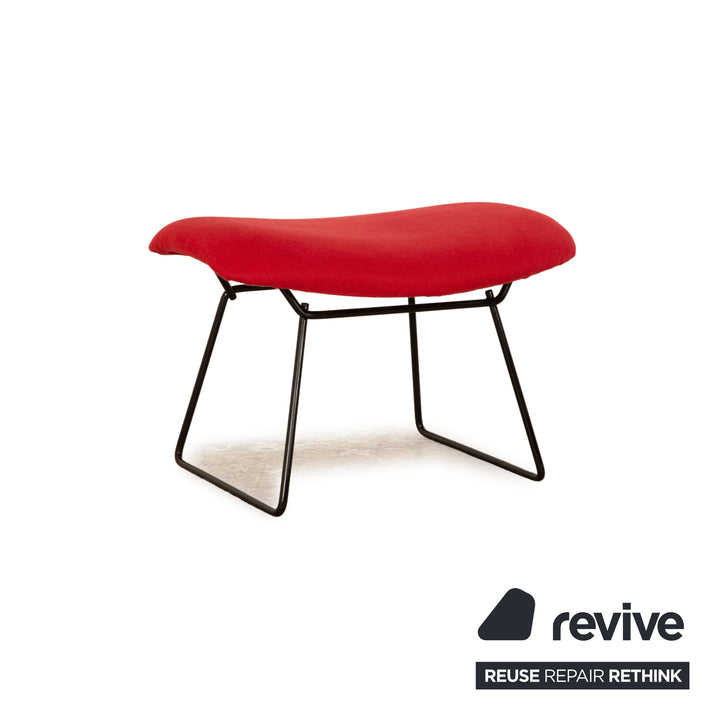 Knoll International Bird Chair Stoff Sessel Rot inkl. Hocker Neubezug