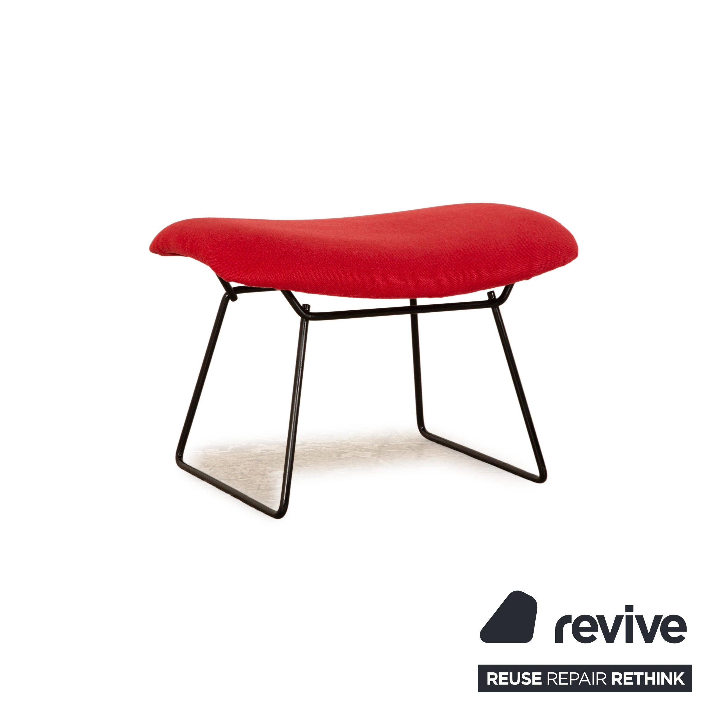 Knoll International Bird Chair Stoff Sessel Rot inkl. Hocker Neubezug