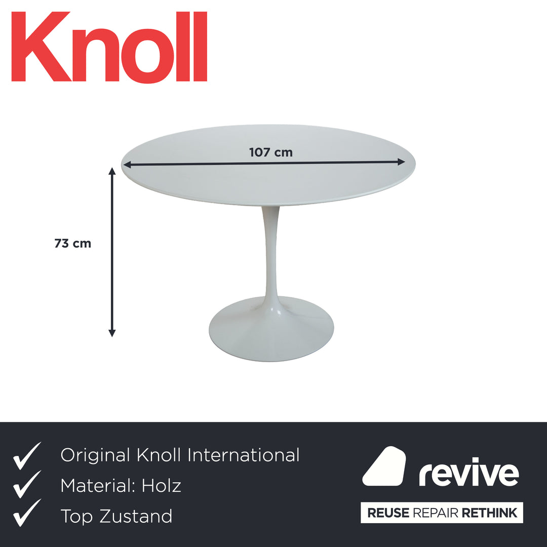 Knoll International Saarinen Tulip Wood Dining Table White