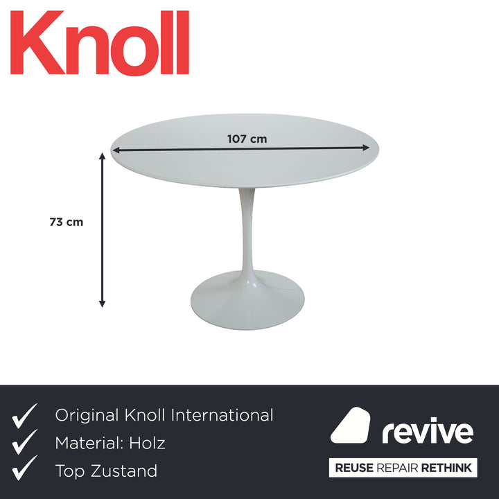 Knoll International Saarinen Tulip spisebord i træ hvid