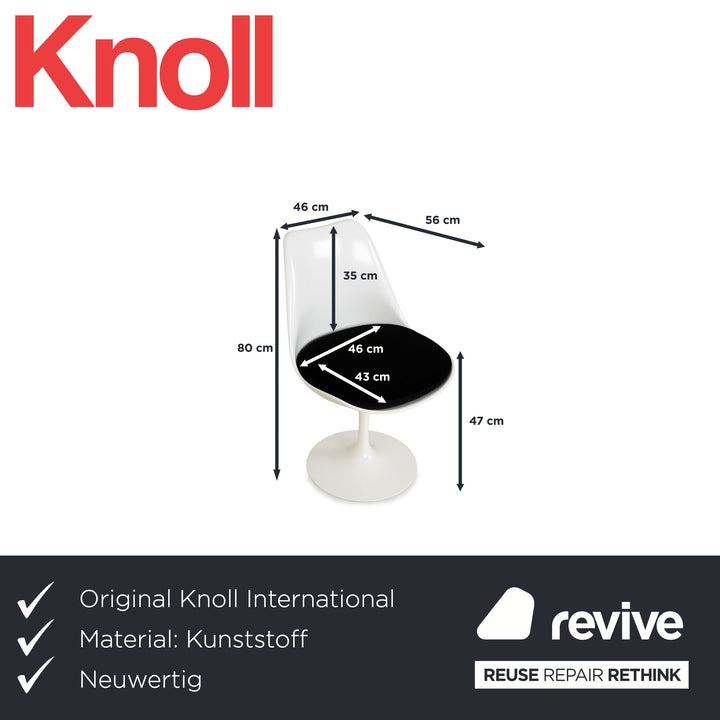 Knoll International Saarinen Tulip Kunststoff Stuhl Weiß Original