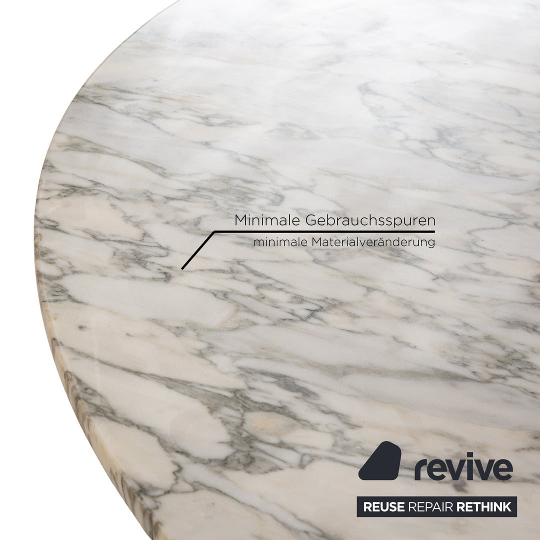 Knoll International Saarinen Tulip Marble Stone Dining Table White 130 x 130 x 72 cm