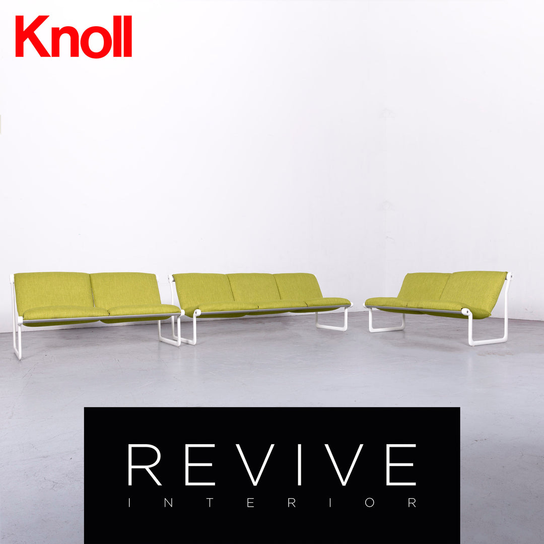 Knoll International Sling Designer Fabric Sofa Set Green Two Seater Three Seater Couch Bench #7007