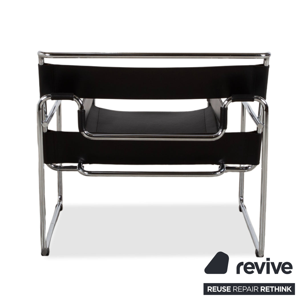 Knoll International Wassily Chair Leder 2x Sessel Schwarz Stuhl Marcel Breuer