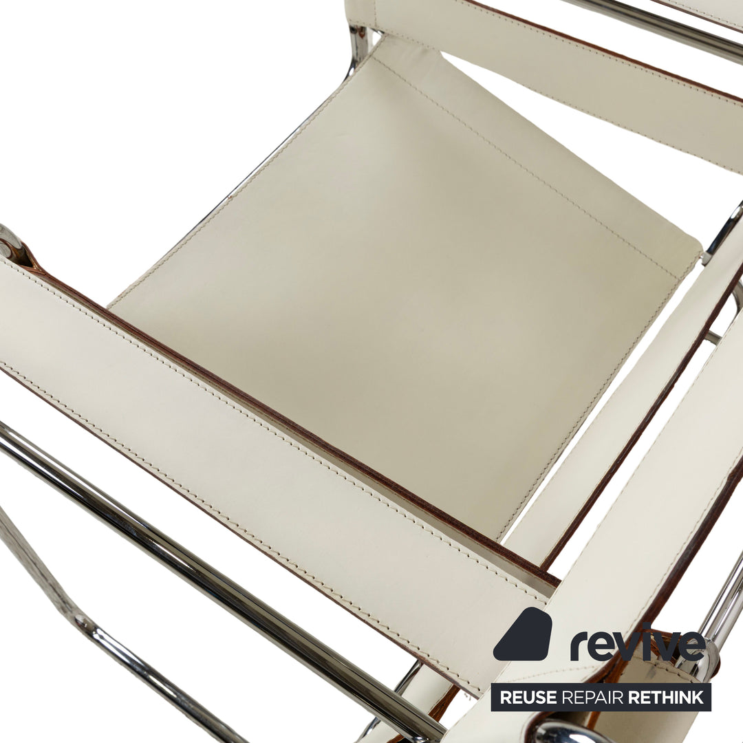 Knoll International Wassily Chair Leather Armchair Cream Bauhaus