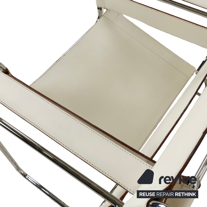 Knoll International Wassily Chair Leather Armchair Cream Bauhaus