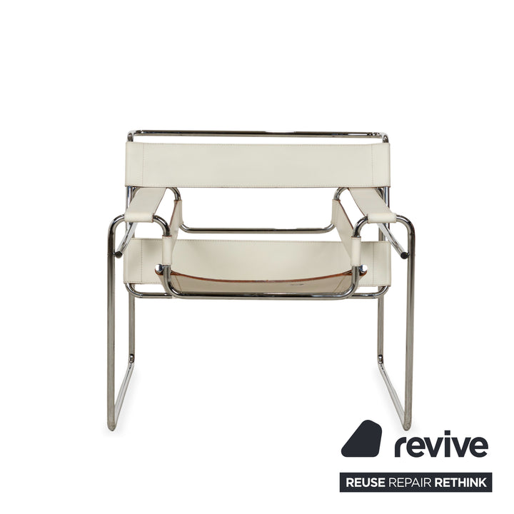 Knoll International Wassily Chair Leather Armchair Cream Bauhaus