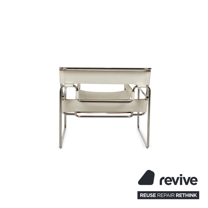 Knoll International Wassily Chair Leather Armchair Cream Bauhaus