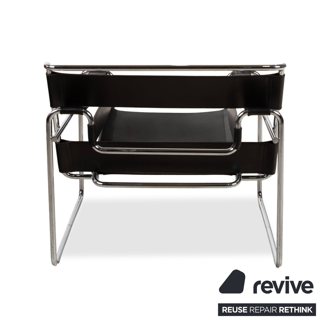 Knoll International Wassily Chair Leder Sessel Schwarz Bauhaus