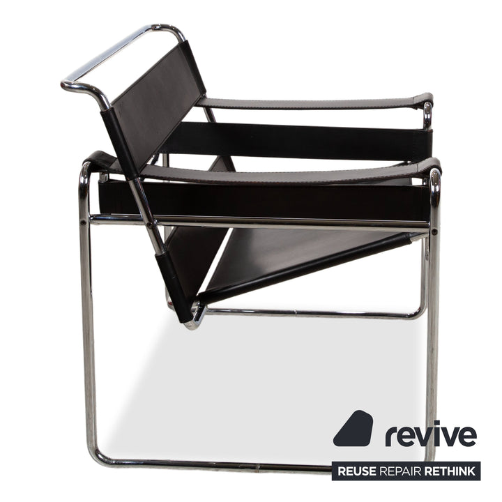 Knoll International Wassily Chair lænestol læder sort Bauhaus