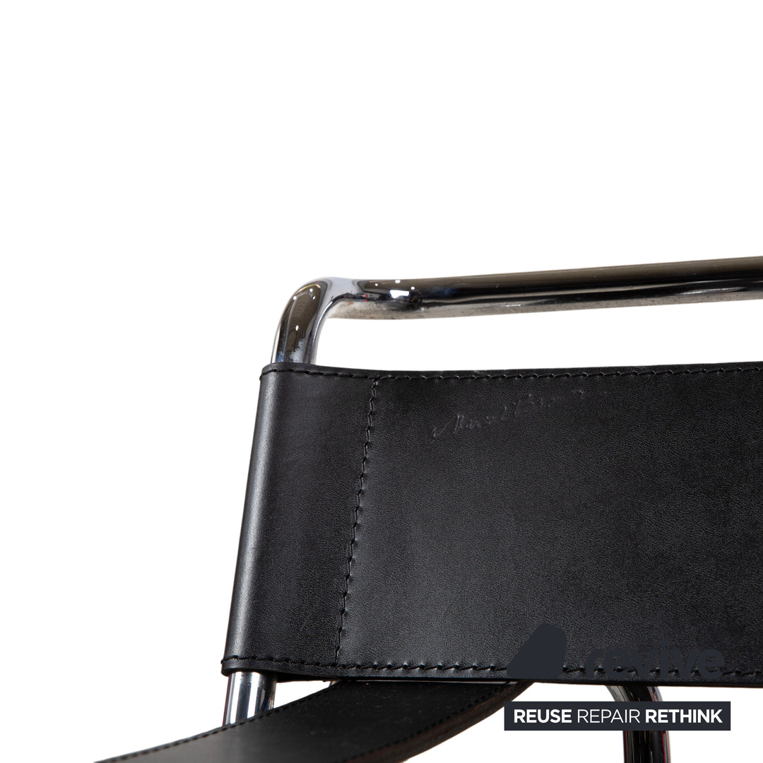 Knoll International Wassily Chair Leder Sessel Schwarz Bauhaus