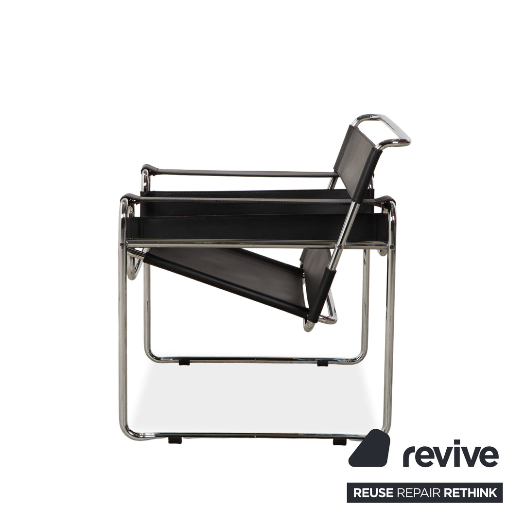 Knoll International Wassily Chair Leder Sessel Schwarz Bauhaus Vintage