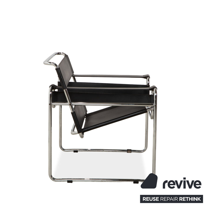 Knoll International Wassily Chair Leder Sessel Schwarz Bauhaus Vintage