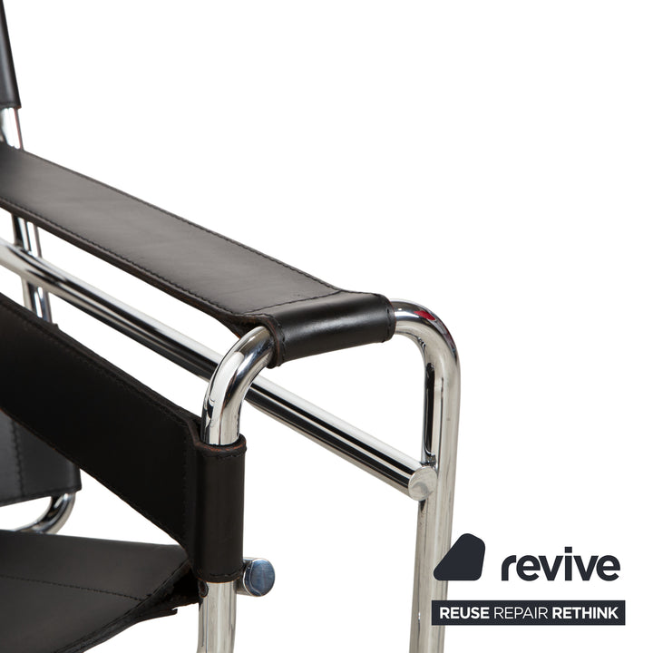 Knoll International Wassily Chair Leder Sessel Schwarz Bauhaus Vintage