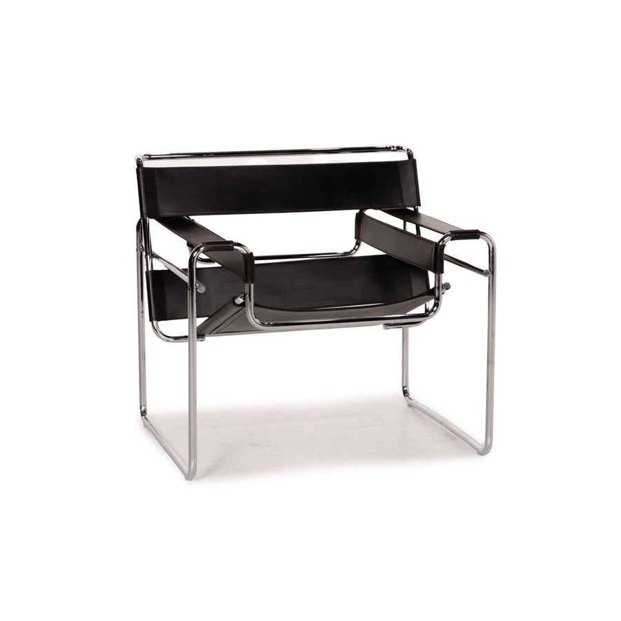 Knoll International Wassily Chair Leather Armchair Black Chair Marcel Breuer