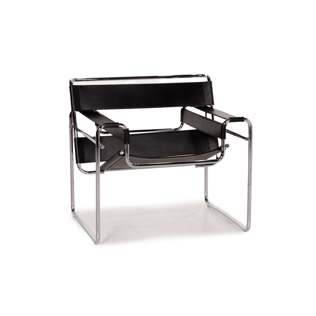 Knoll International Wassily Chair lænestol læder sort stol Marcel Breuer