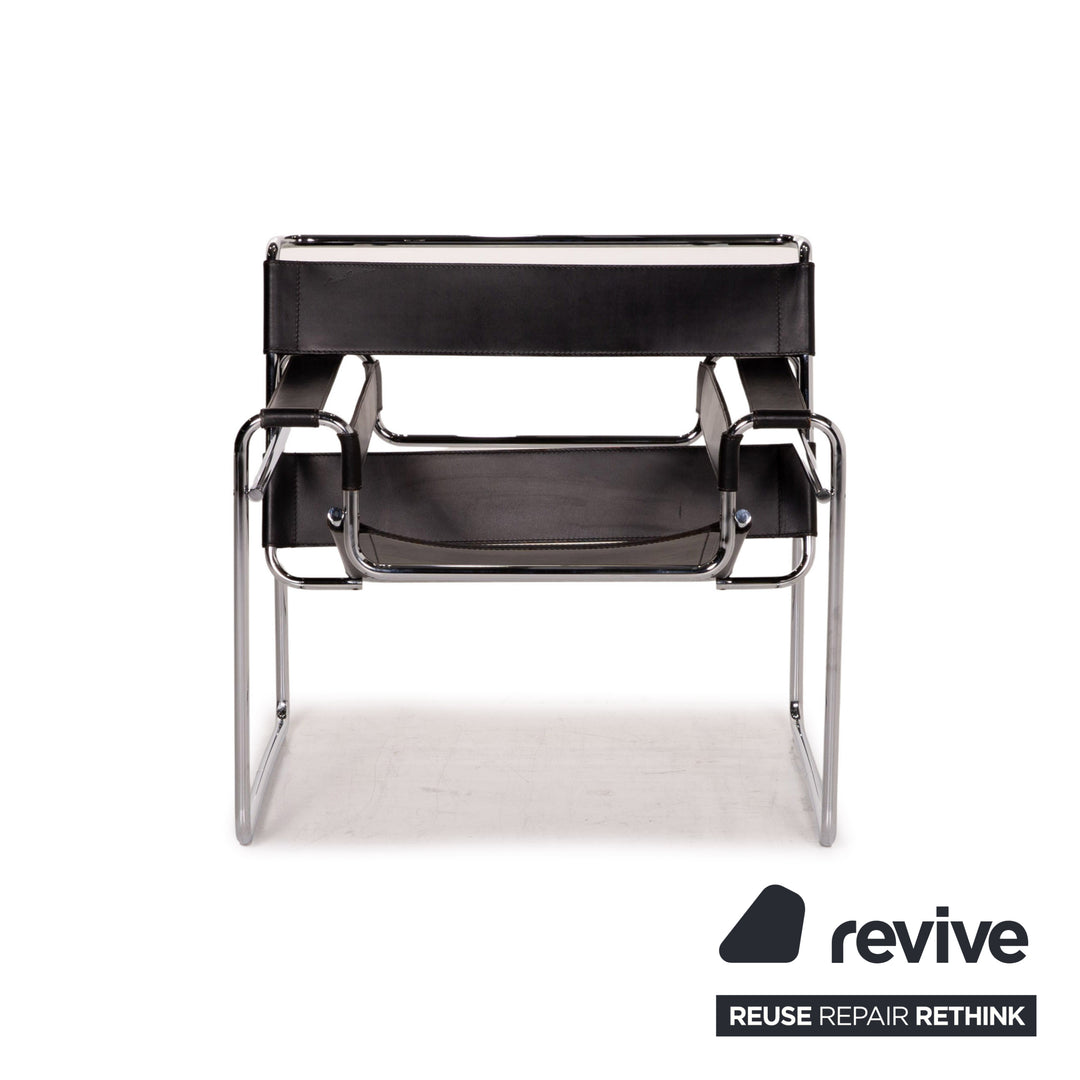 Knoll International Wassily Chair lænestol læder sort stol Marcel Breuer
