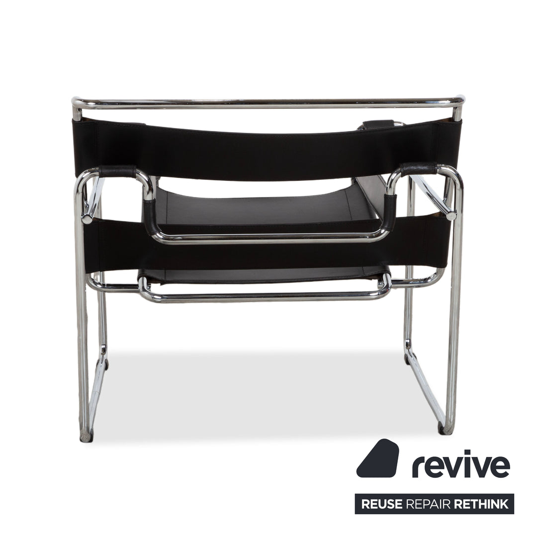 Knoll International Wassily Chair Leder Sessel Schwarz Stuhl Marcel Breuer