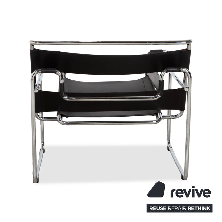 Knoll International Wassily Chair Leder Sessel Schwarz Stuhl Marcel Breuer