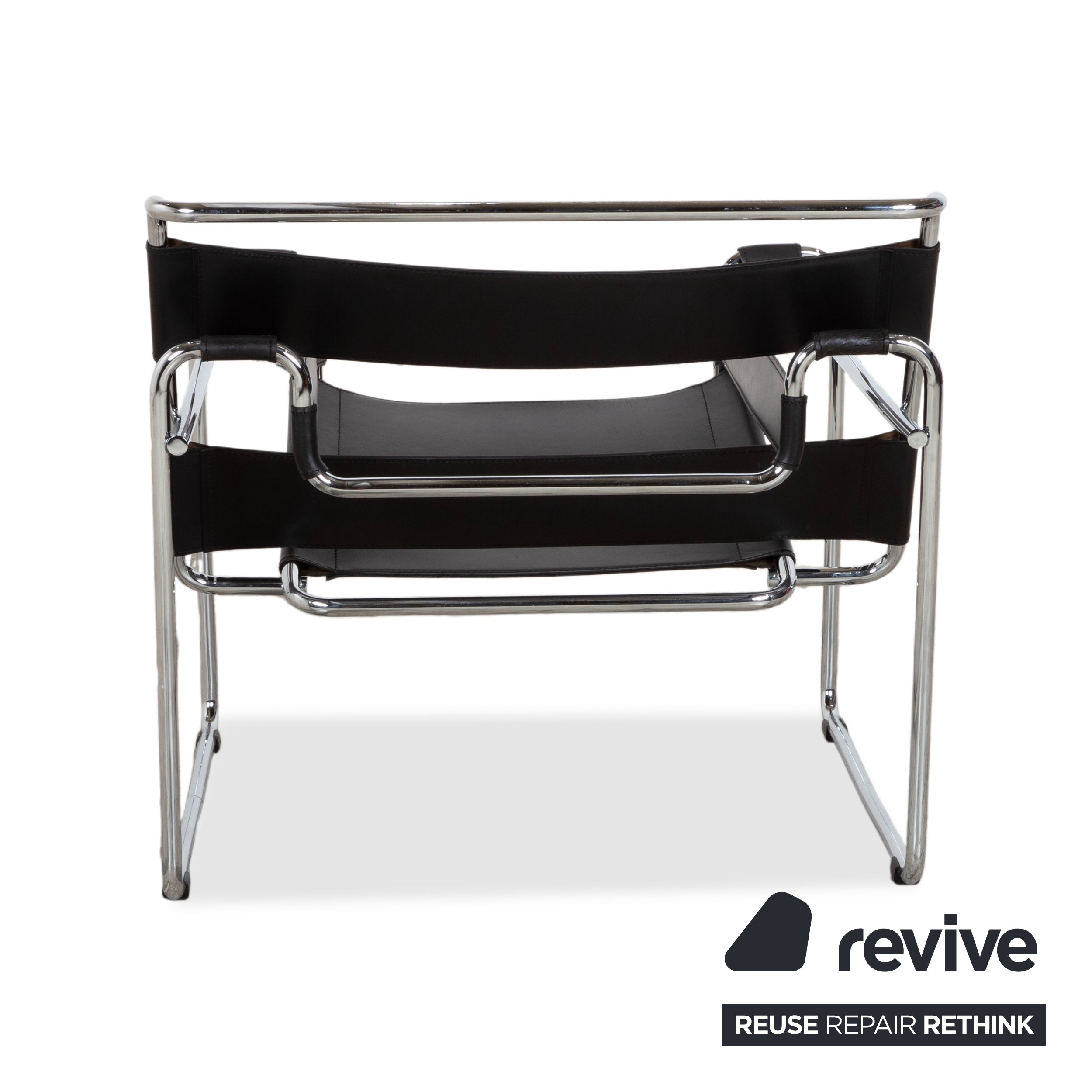 Knoll International Wassily Chair Fauteuil Cuir Noir Chaise Marcel Breuer