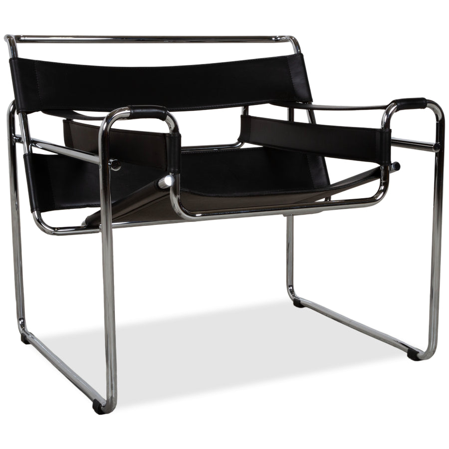 Knoll International Wassily Chair Leder Sessel Schwarz Stuhl Marcel Breuer