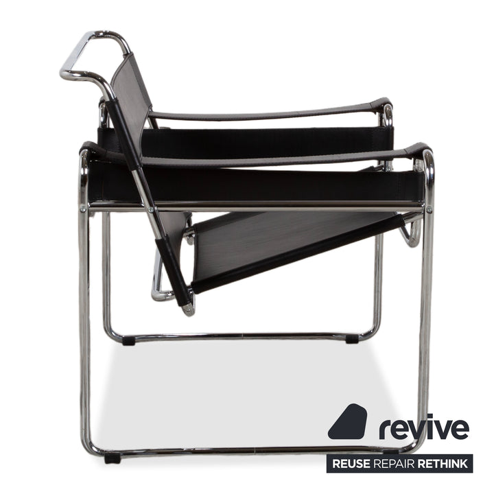 Knoll International Wassily Chair Leder Sessel Schwarz Stuhl Marcel Breuer
