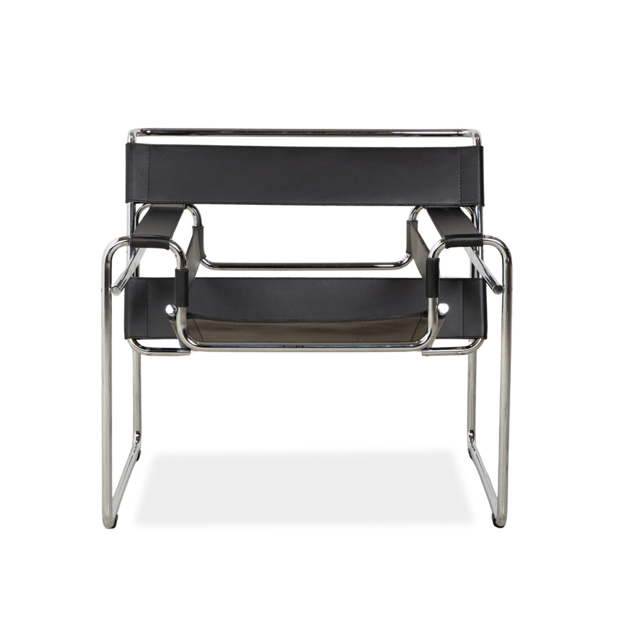 Knoll International Wassily Chair Sessel Leder Schwarz