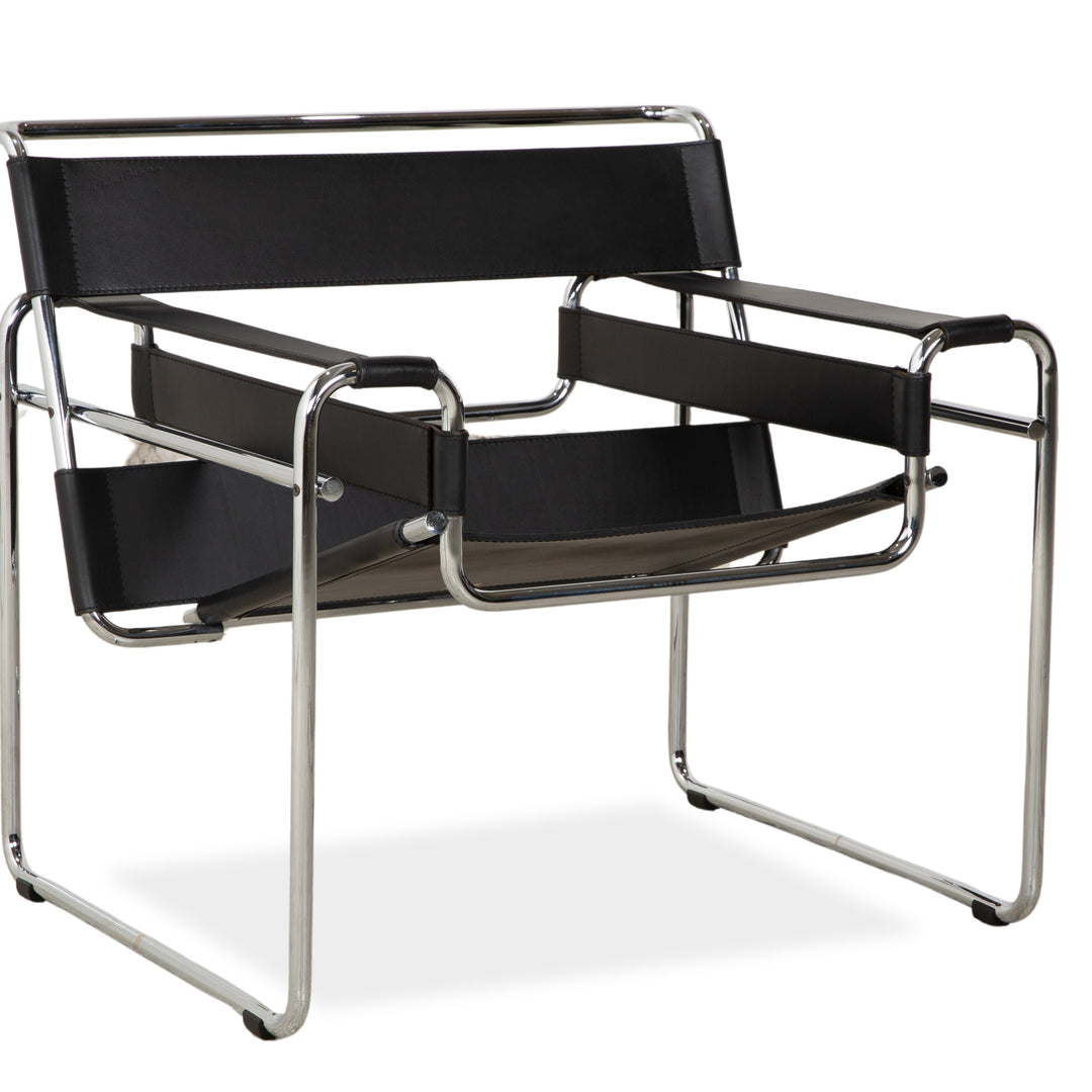 Knoll International Wassily Chair Sessel Leder Schwarz