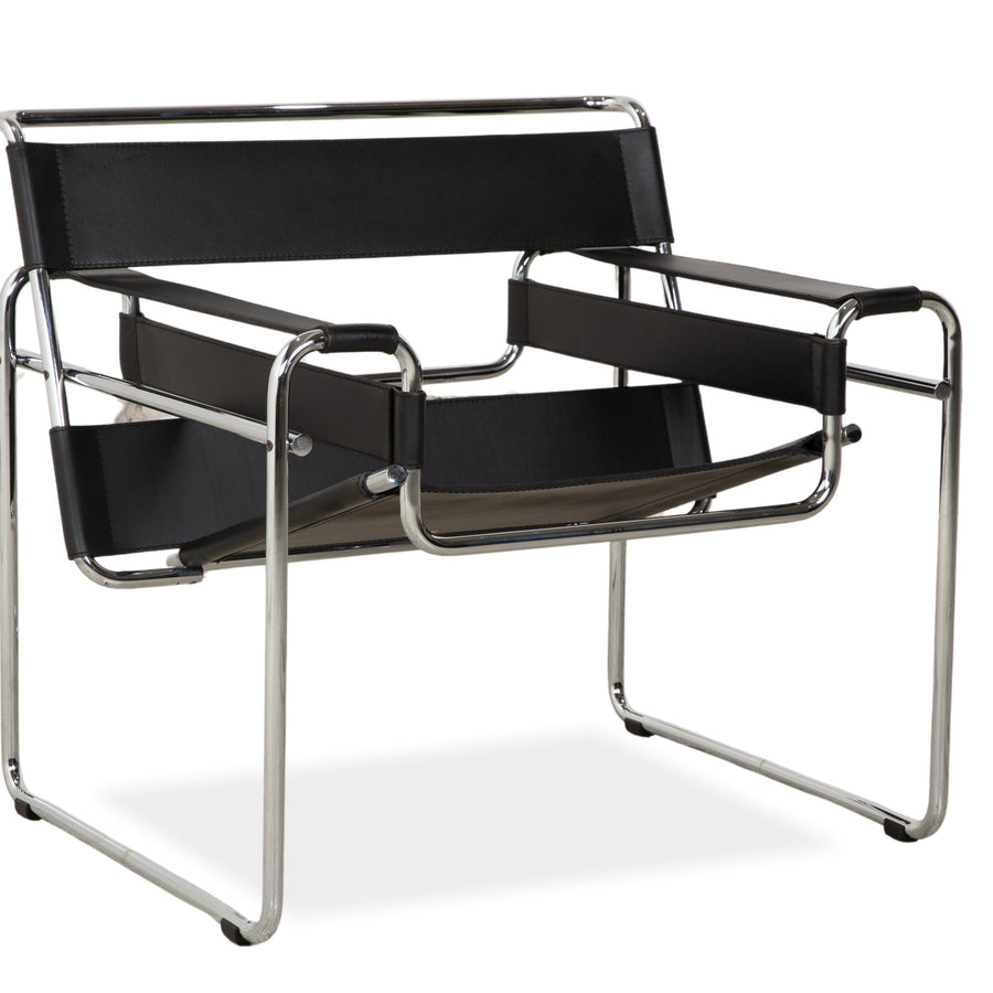 Knoll International Wassily Chair Sessel Leder Schwarz