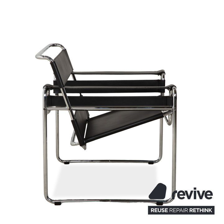 Knoll International Wassily Chair Sessel Leder Schwarz