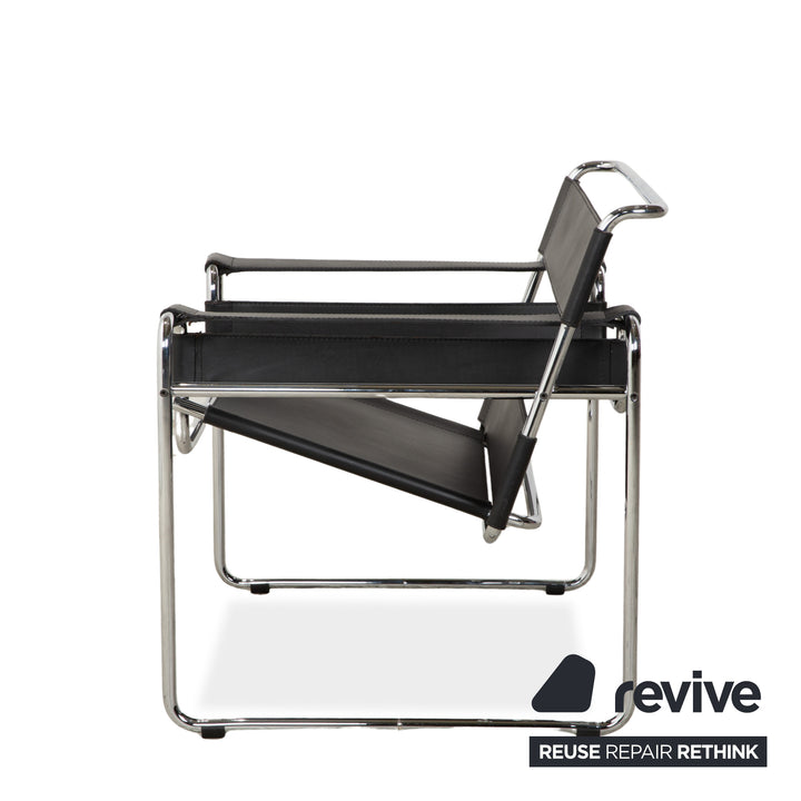 Knoll International Wassily Chair Sessel Leder Schwarz