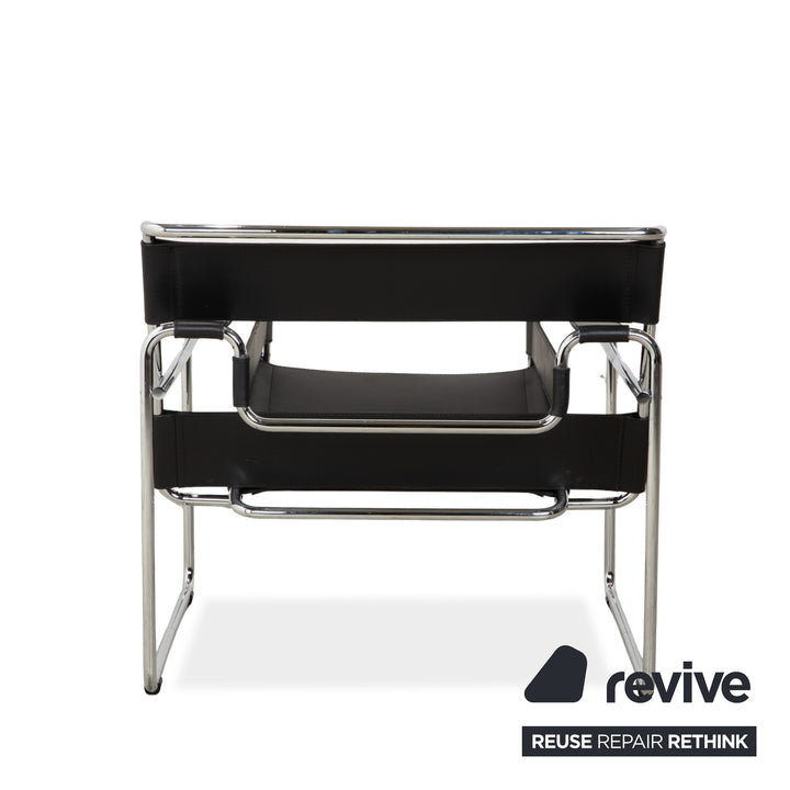 Fauteuil Wassily de Knoll International, en cuir noir
