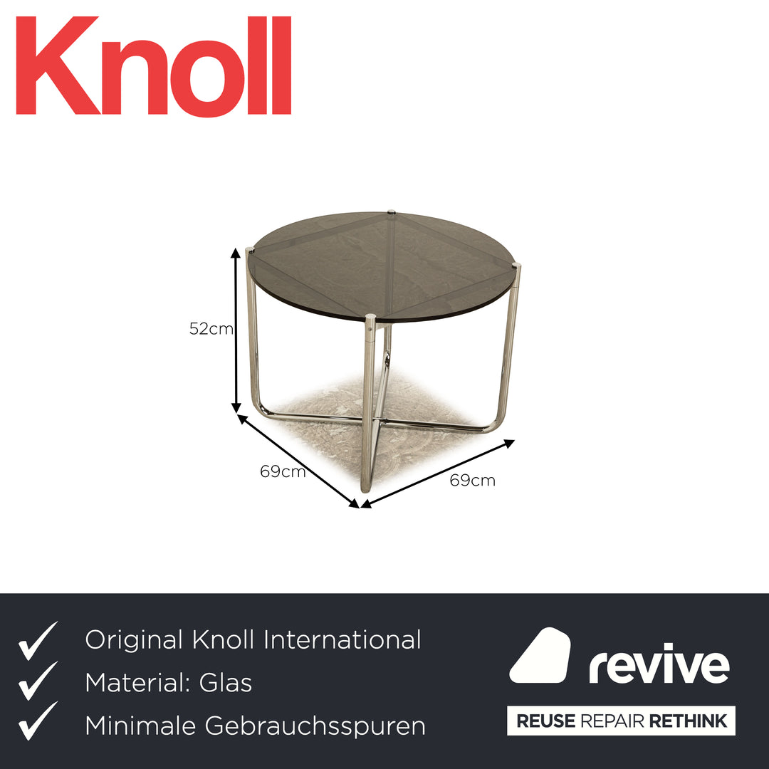 Knoll MR Table Glass Coffee Table Black by Mies van der Rohe