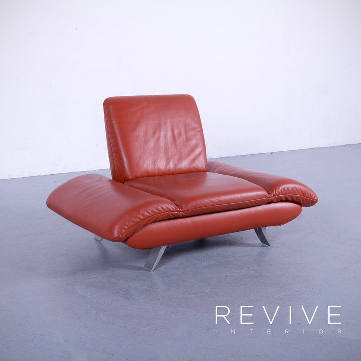 Koinoir Rossini Leder Sofa Garnitur Orange Zweisitzer Couch Funktion Echtleder #5919