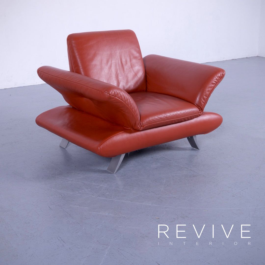 Koinoir Rossini Leder Sofa Garnitur Orange Zweisitzer Couch Funktion Echtleder #5919
