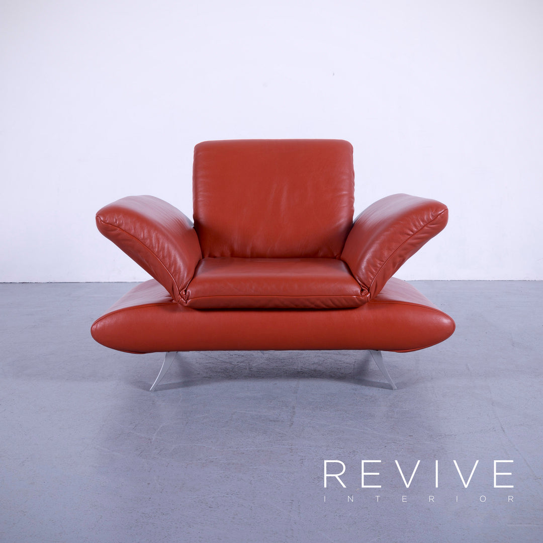 Koinoir Rossini Leder Sessel Orange Einsitzer Stuhl Funktion Echtleder #5141